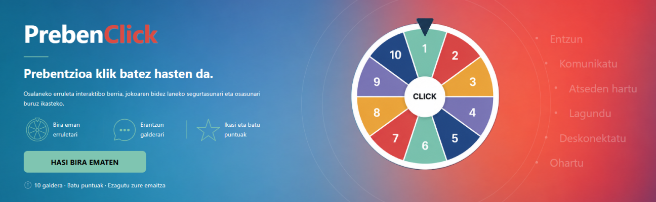 PrebenClick. Prebentzioa klik batez hasten da.